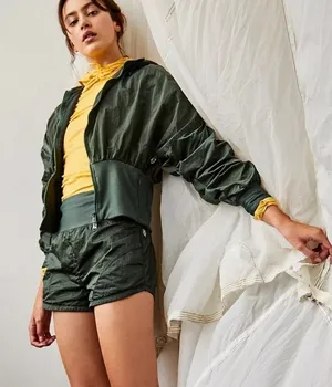 NWT Free People‎ Start Me Up Jacket Green Large thumbnail 1