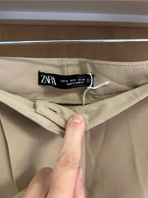 Zara Khaki High Rise Interview Office Vixen Trousers - size S thumbnail 2