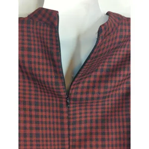 Zara Red & Black High Neck Plaid A-Line Mini Dress Women XS Skater‎ Girl Preppy thumbnail 8