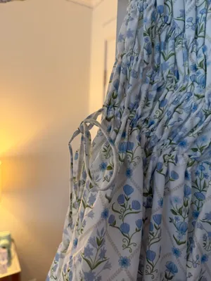 Blue and green floral dress thumbnail 2