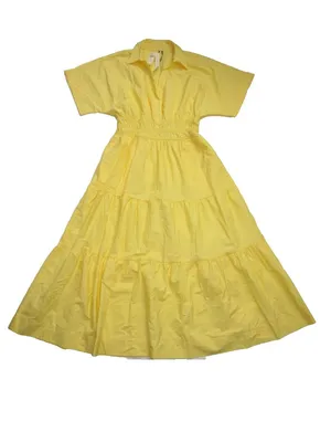 NWT by Anthropologie Somerset Maxi in Yellow Cotton Shirt Edition Dress M thumbnail 4