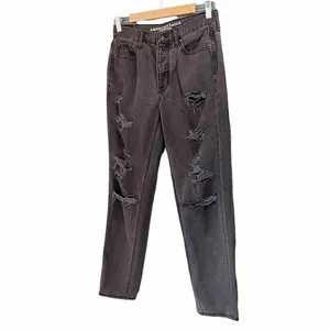 American Eagle Jeans Size 6 Black Ripped Distressed High Rise Straight Leg Y2K thumbnail 5