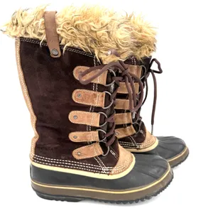 Sorel Women's Joan Of Arctic Brown Leather Tall Fur Winter Snow Boots Size 8 thumbnail 1