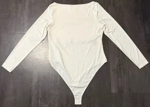 H&M White Long Sleeve Top Bodysuit L thumbnail 4