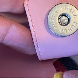 Furla Vintage Y2K Pink & Yellow Bow Tote/Shoulder Bag Elegant Structured Design thumbnail 11
