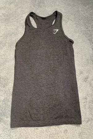 Gymshark Gray Racerback Tank Top thumbnail 1