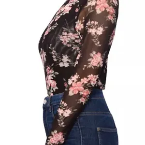 Derek Heart floral sheer thong bodysuit size small thumbnail 3