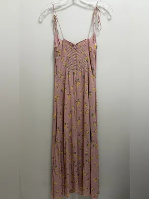Reformation Emerson Maxi Dress Ruffle Hem in Frances Floral Blush Pink Size 4 thumbnail 4