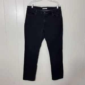 Levi’s Women’s Mid Rise Skinny Jeans Black Size 18 Stretch Denim thumbnail 8