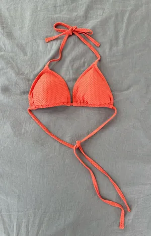 Aerie Neon Orange Triangle bikini top thumbnail 1