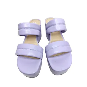 BP Raquelle‎ Purple Puffy Two Strap Platform Wedge Sandals Size 8M Lavender thumbnail 5