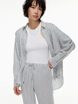 Wilfred Free Aritzia Boyfriend Linen Shirt Size XS thumbnail 4