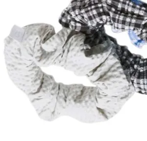 Seersucker Blister Check Lululemon Uplifting Scrunchies 2 Black and White / Vap thumbnail 6