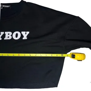 Playboy x Missguided Cropped Black Fleece Pullover Streetwear Gorpcore Y2K US 6 thumbnail 6