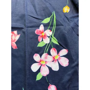 Womens Floral Flutter Sleeve Top Shirt Navy Blue‎ Pink Yellow Crew Neck Large thumbnail 4