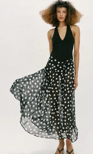 ZARA Polka Dot Combination Dress thumbnail 1