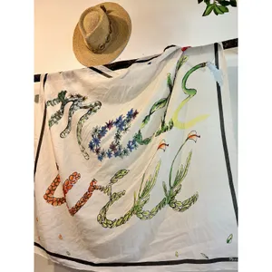 Madewell Feed & Weed Oversized Square Scarf Organic Cotton Wrap Bandana thumbnail 8