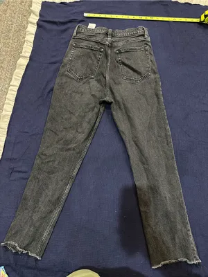 Black Washed Straight-Leg Jeans thumbnail 8