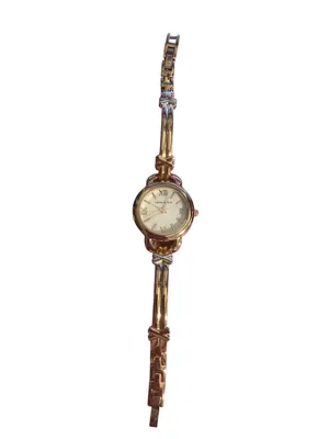 Anne Klein Gold Tone Bracelet Watch Roman Numerals Fold Over Clasp 6.5" *READ thumbnail 3