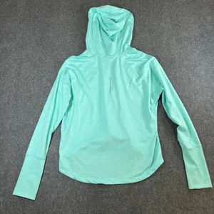 Nike‎ Running Dri-FIT Mint Green Heathered Cowl Neck Hoodie Thumbholes Womens M thumbnail 7