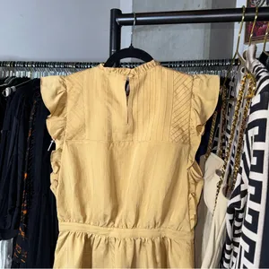 Club Monaco Mustard Ruffle Sleeve Fit And Flare Dress Womens 6 New NWT thumbnail 13