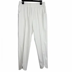 S’EDGE Hilton Pants White Straight‎ Leg Scalloped Hem Pants Medium thumbnail 2