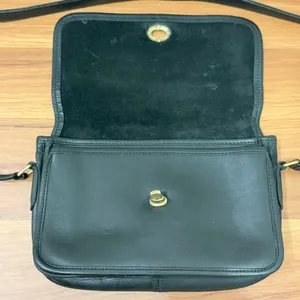 Vintage COACH 9850 Compartment Bag Black Glove Tanned Cowhide Leather Crossbody thumbnail 7