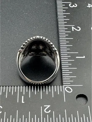 Native American Skull Men's Stainless Steel Ring Size 11 thumbnail 3