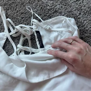 Elegant White Mini Dress thumbnail 3