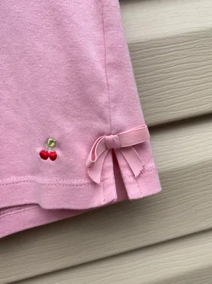 Cherry Print Polo Shirt Pink thumbnail 4