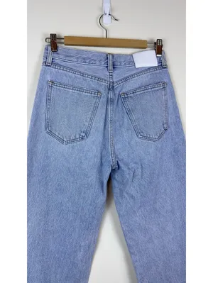 Denim Forum The Farrah Hi-Rise Wide Leg Jeans Light Wash Size 26 Aritzia thumbnail 11
