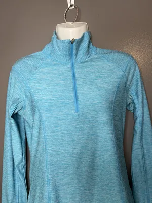 Old Navy Pullover Womens XS Blue 1/4 Zip Mock Neck Athletic Running Top thumbnail 1