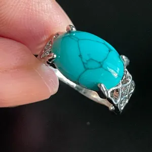 Turquoise stone S925 sterling silver ring size 7 thumbnail 8