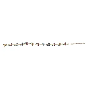 Bracelet Womens Cherry‎ Fruit Link Gold Multicolor Enamel 6-8in thumbnail 2