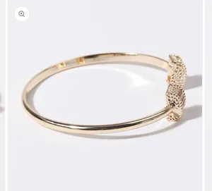 Bar Edge Gold Plated Cuff Bangle Bracelet thumbnail 5