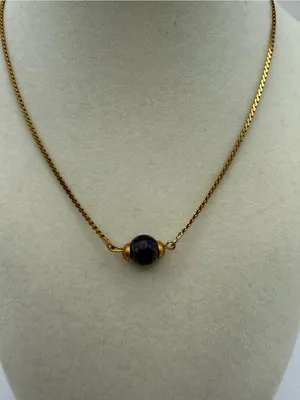 Park Lane Gold Tone Necklace Purple Bead Pendant Vintage Costume Jewelry thumbnail 2