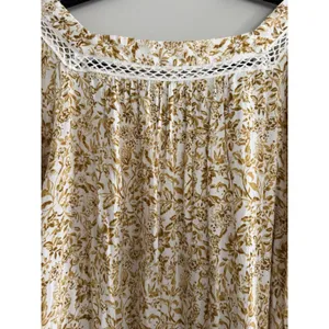 Free People Talk About It Tunic Top Ivory Combo Women's Size Medium‎ thumbnail 12