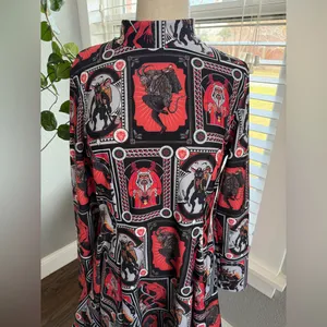 HTF BlackMilk Krampus Posters Long Sleeve Evil Mini Skater Dress Size XL‎ Rare thumbnail 3