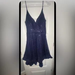 B. Smart Midnight Blue Sequin Mini Dress thumbnail 2