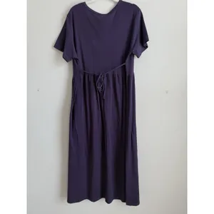 Vtg Cactus Bay By‎ Lynee Dress Women's XL Purple Red Hat Society Maxi USA NEW thumbnail 2