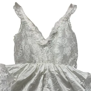 Vintage Tosca Teddy Lingerie White Nylon Pink Ruffle Lace Coquette Sexy Feminine thumbnail 7