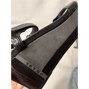 Prada Black Patent Leather Strap Sandal Shoes Wedges Size US 6.5 Y2K Festival thumbnail 11