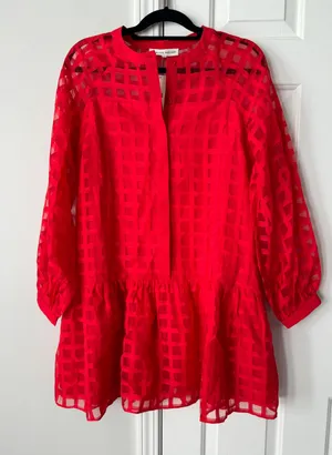 Anthropologie English Factory Organza Long Sleeve Mini Dress, Size M thumbnail 3