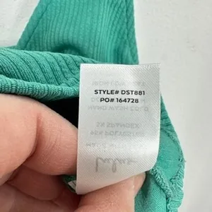 Lulus Ribbed V Neck Cropped Tank Top Teal‎ Green Size Medium NWT thumbnail 10