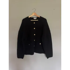 J. CREW Cinched Waist Black Sweater Jacket Size XL thumbnail 3