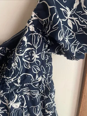 Abercrombie & Fitch Emerson Off-The-Shoulder Skort Navy Pattern thumbnail 12