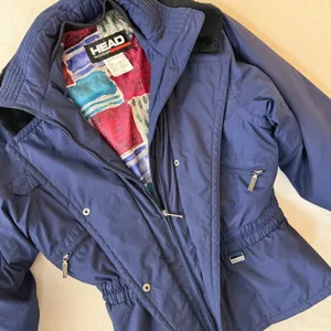 Vintage Head Skiwear Navy‎ Blue Insulated Ski Jacket Women Size 10 retro snow thumbnail 2