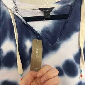 NEW J. Crew Tie-Dyed Hoodie in Original Cotton Terry - Size L thumbnail 5