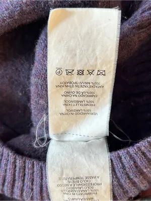 Penguin by Munsingwear purple lambswool v-neck long sleeve sweater size M winter thumbnail 8
