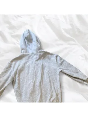 Heather Gray Full Zip Fleece Hoodie Size M thumbnail 7